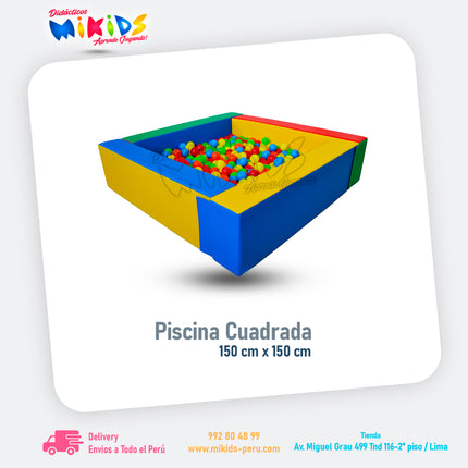 PISCINA CUADRADA 150CM || Premium