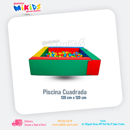 PISCINA CUADRADA 120CM || Premium
