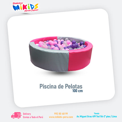 PISCINA MONTESSORI FUCSIA-PLOMO 100 CM || Ecokids