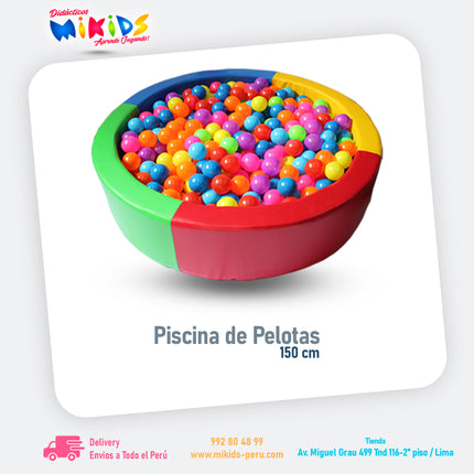 PISCINA DE PELOTAS MULTICOLOR 150 CM || Premium