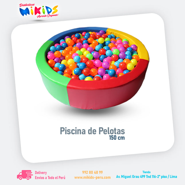 PISCINA DE PELOTAS MULTICOLOR 150 CM || Premium