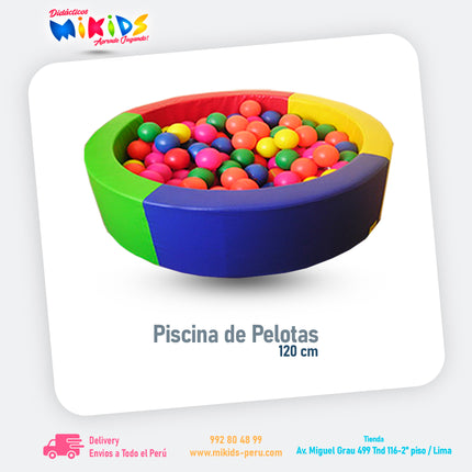 PISCINA DE PELOTAS MULTICOLOR 120 CM || Premium