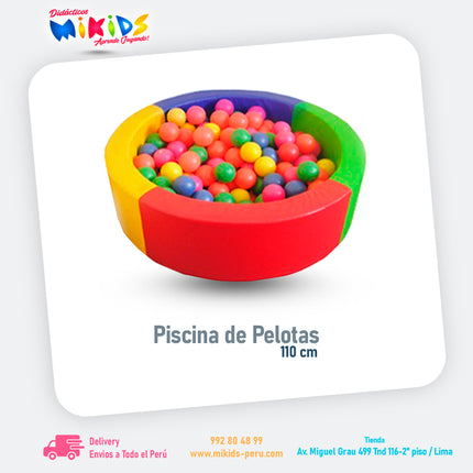 PISCINA DE PELOTAS MULTICOLOR 110 CM || Premium