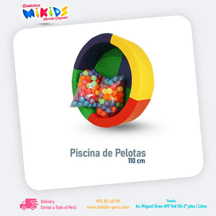 PISCINA DE PELOTAS MULTICOLOR 110 CM || Ecokids