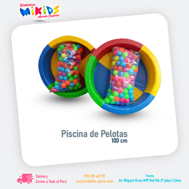 PISCINA CIRCULAR MULTICOLOR 100 CM || Ecokids