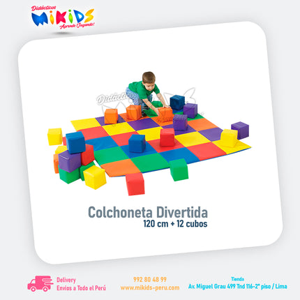 COLCHONETA DIVERTIDA 120 CM + 12 CUBOS
